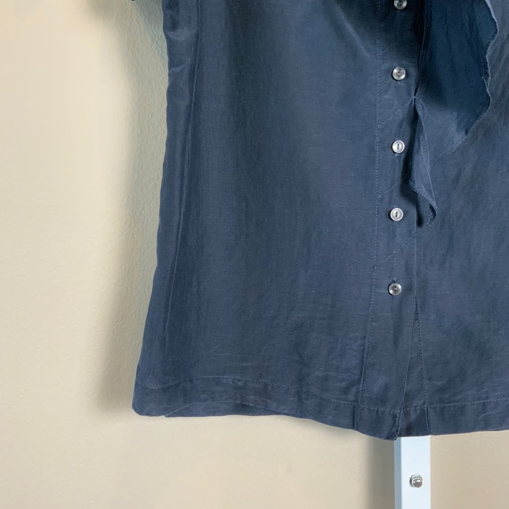 GAP Short Sleeve Ruffle Front Button Top - Picture 8 of 16